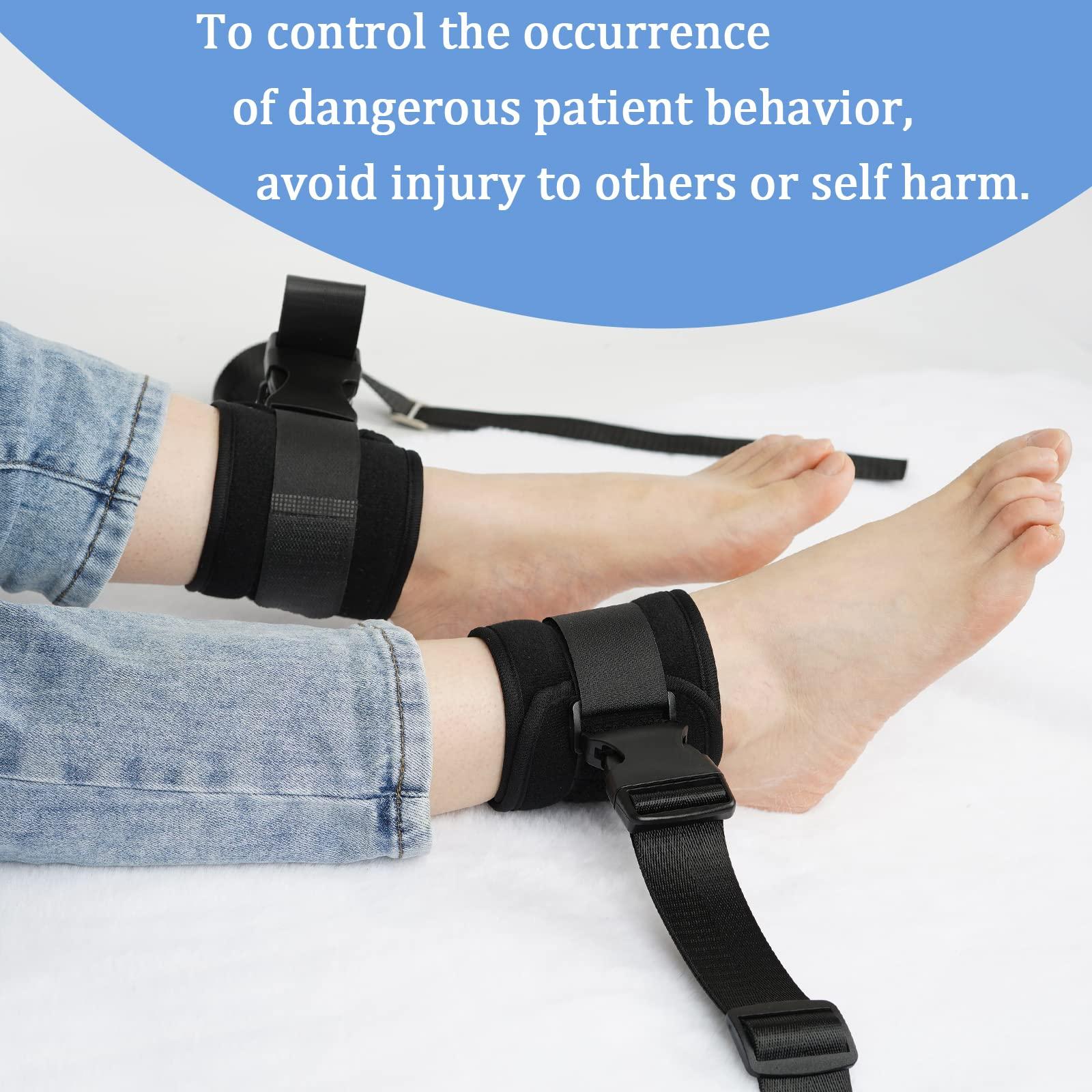 Olpchee Olpchee 1 Pair Medical Restraints Patient Hospital Bed Limb Holders for Hand or Feet Universal Constraints Control Quick Release (for Feet)