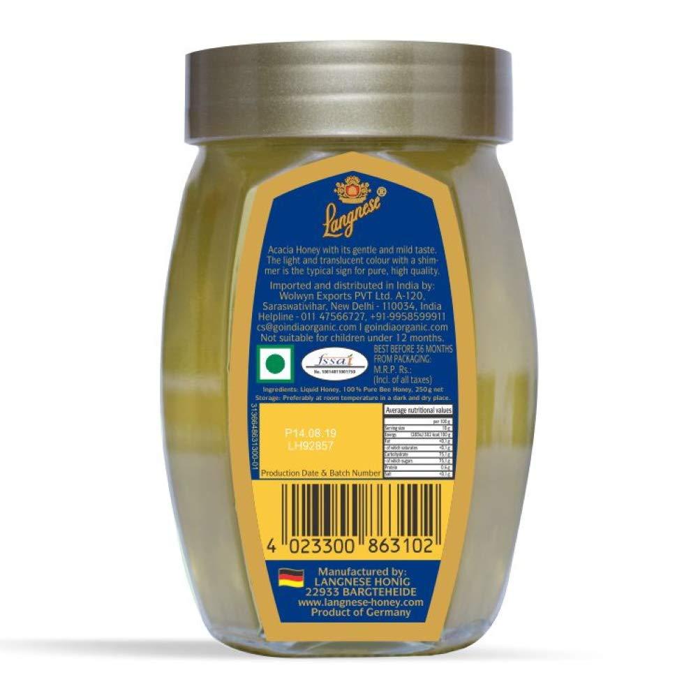 Langnese Langnese Acacia Honey 250g, 100% Pure Honey from Langnese Germany