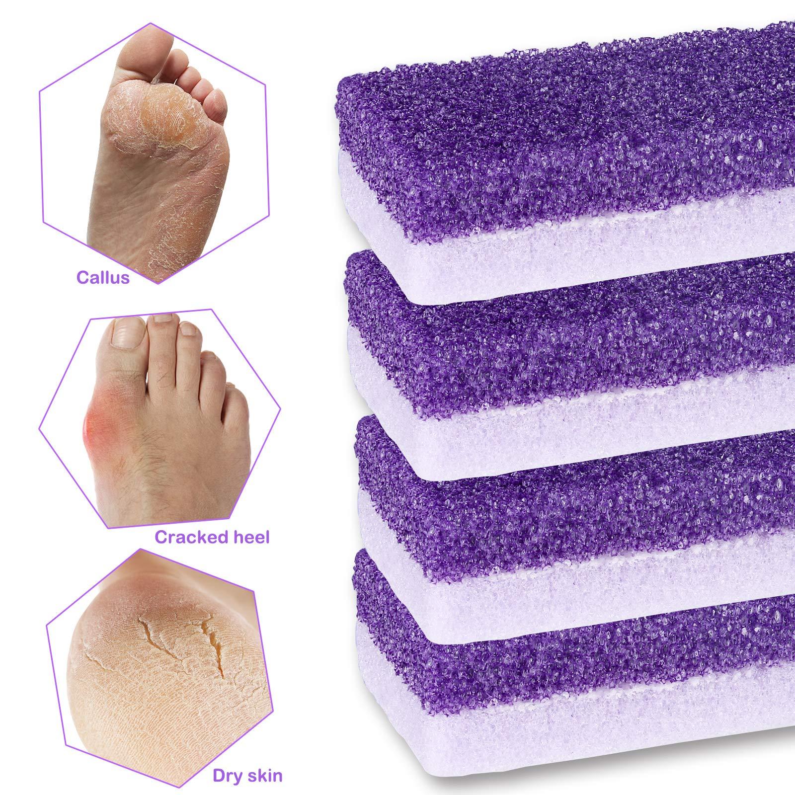 NANASO 2 in 1 Pumice Stone for Feet,6 Pack Foot Scrubber & Callus Remover, Stone Scrubber for Hard Skin,Foot Pumice,Dead Skin Remover for Feet, Heels, Hands and Body