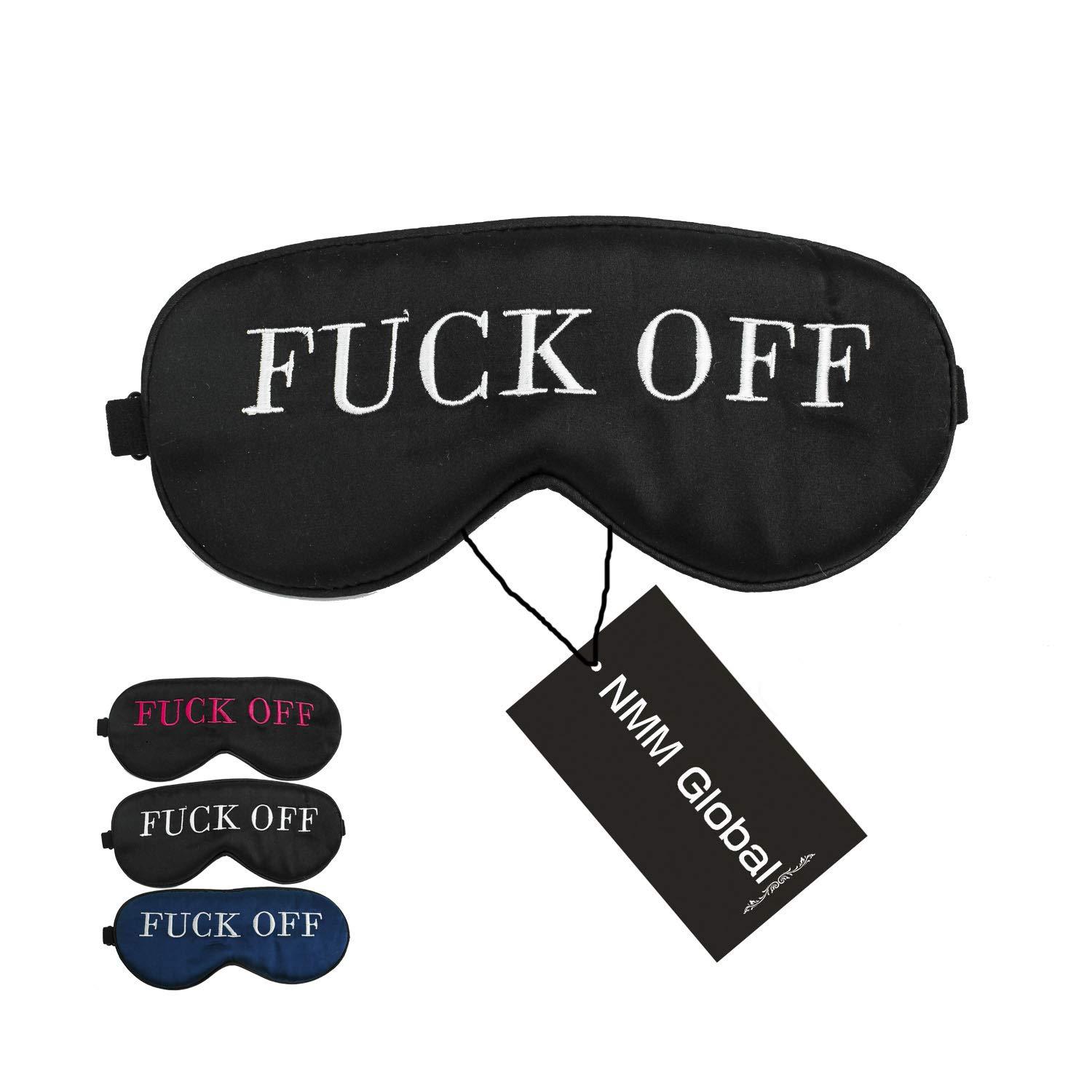 NMM Global Fuck Off, Medium: Nmm Global 100% Mulberry Silk Sleep Mask, Natural Sleeping Mask For Men & Women, Super Soft Eye Mask For Sleeping With Free Ear Plugs(Fuck Off)