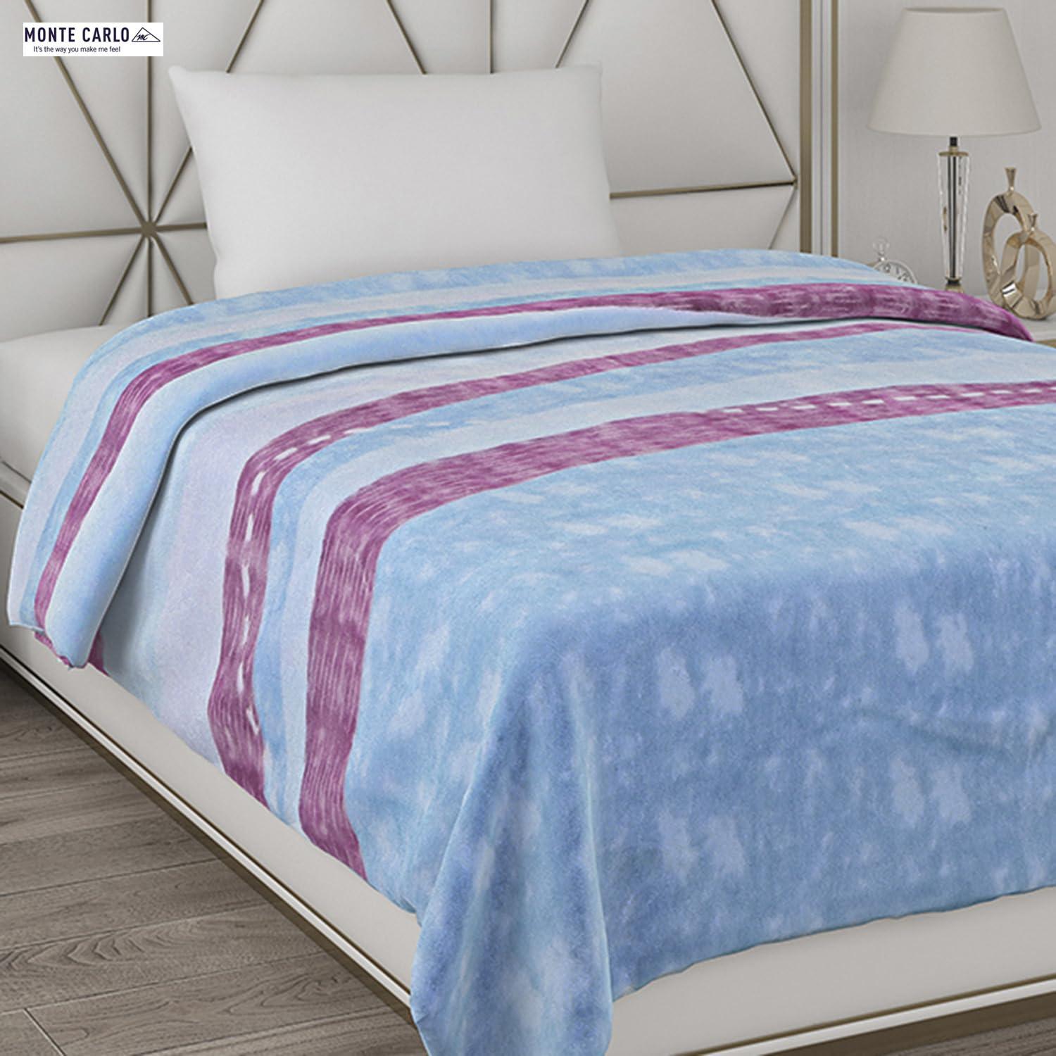 Monte Carlo Monte Carlo Relation (575 GSM) Luxury 1 Ply Single Bed Blanket for Mild Winter Size (1.50 m x 2.20 m) 1.9 KG