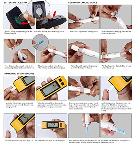 Control D Control D 50 Strips & Blue Digital Glucose Blood Sugar testing Monitor Machine