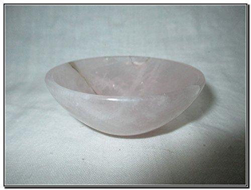 Jet International Crystal Jet Natural Rose Quartz Bowl 3\" Free Booklet jet International Crystal Therapy Large Gemstone Huge Big A+ Hand Carved Crystal Altar Healing Tray Dish Devotional Focus Spiritual Chakra Cleansing Metaphysical Psychic Reiki Balancing Divine Quality Ene