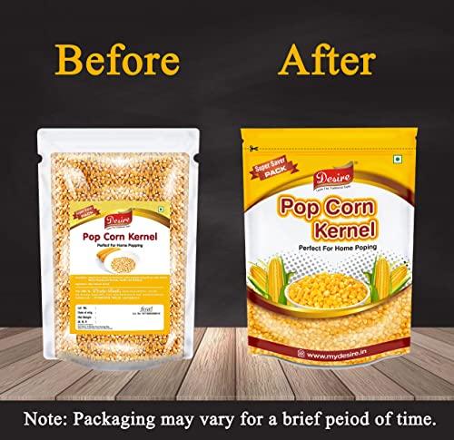 Desire Desire Popcorn Kernel Seeds 5 Kg | Big Size Gourmet Pop Corn Kernels Imported | High Expansion, A Grade Makkai Popcorn