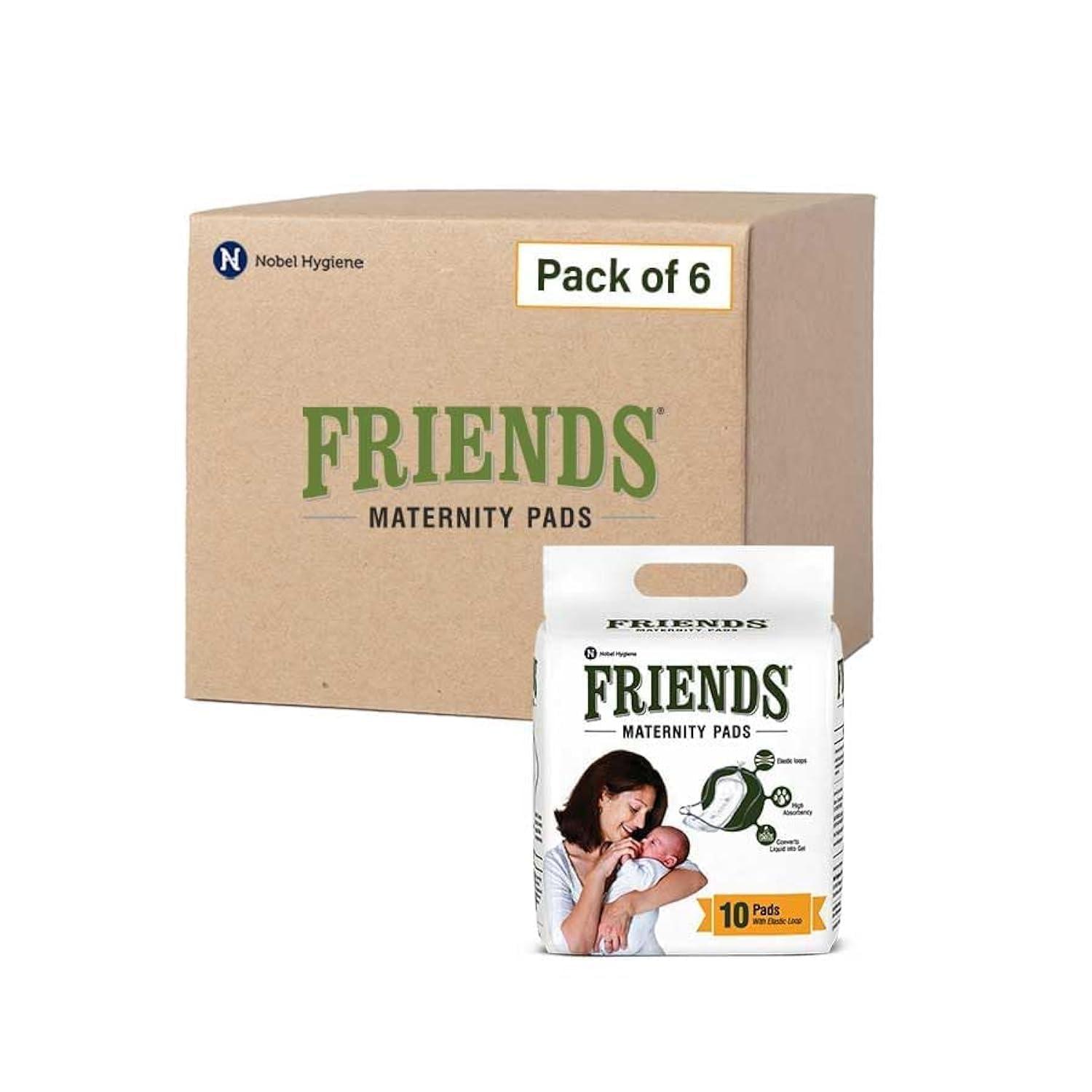 Friends Friends Disposable Maternity Pads with Elastic Loop for Post Pregnancy Bleeding - 60 Pcs