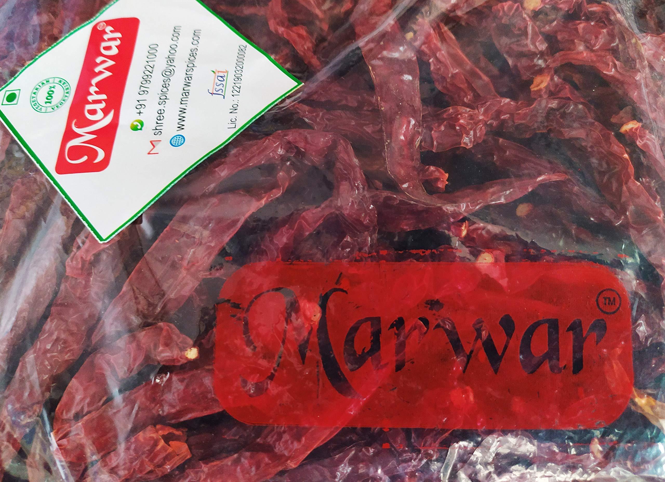 MARWAR MARWAR Whole Red Chili/Chilly 400GM- PACK| Dried Kashmiri | Sabut Lal Mirchi | No Added Color And Flavours | No Added Preservatives | Turn Everything Delicious