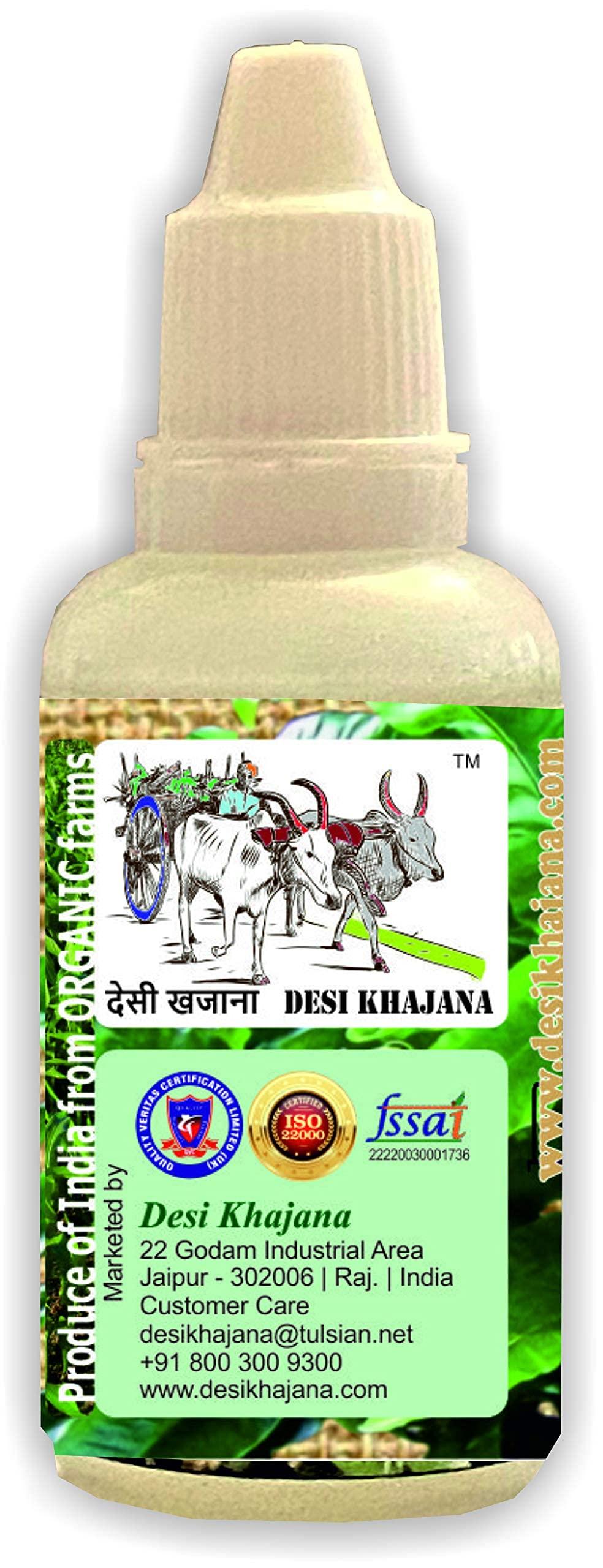 DESI KHAJANA DESI KHAJANA Tulsi Drops | Panch Tulsi (Tulasi) Arka 30ml - Concentrated Extract of Rare Tulsi for Immunity Boosting | Produce of ORGANIC Farms of India