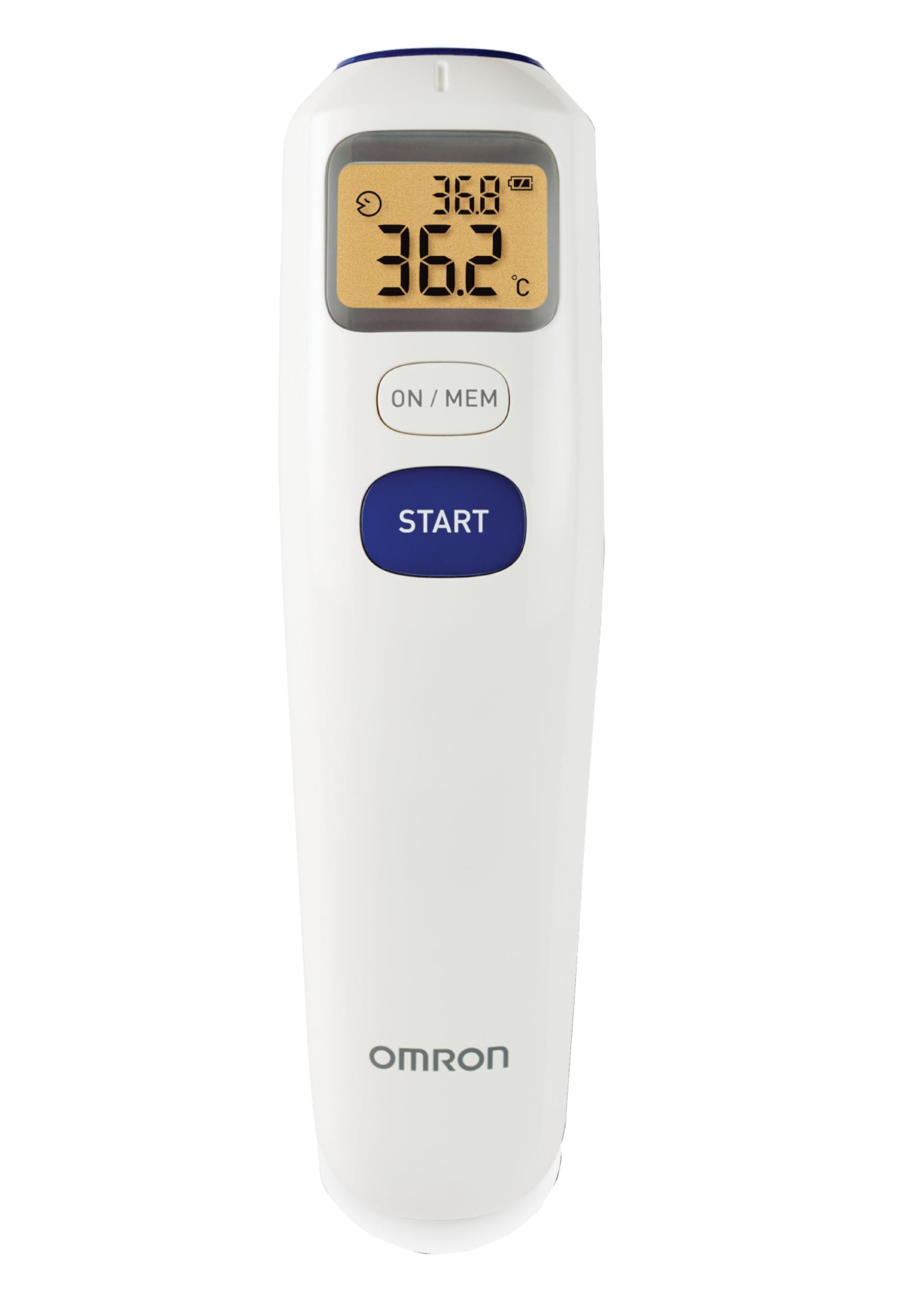 Omron Omron MC 720 Non Contact Digital Infrared Forehead Thermometer With 1 Second Quick Measurement, 3 in 1 Measurement Mode, Auto On/off & Backlight, White, (MC-720_Omron _AW)