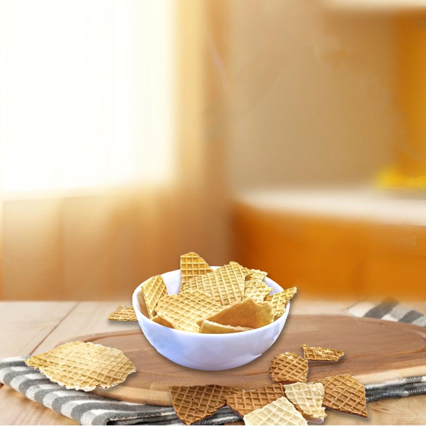 Konfiz KONFIZ Waffle Chips, Waffle Crisps, Waffle Cookies, Waffle Bites, Waffle Biscuits, Crunchy Waffle 100g (Fun and Light, Crunch in Every bite, Kid-Friendly, Tea time Snack, Dessert Topping)