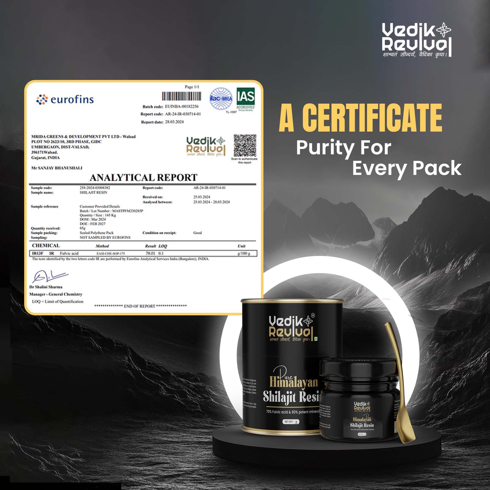 VEDIK REVIVAL Vedik Revival Pure Himalayan Shilajit Resin - Natural Rems for Endurance & Stamina - Organic Benefits with pure shilajit 20 gm