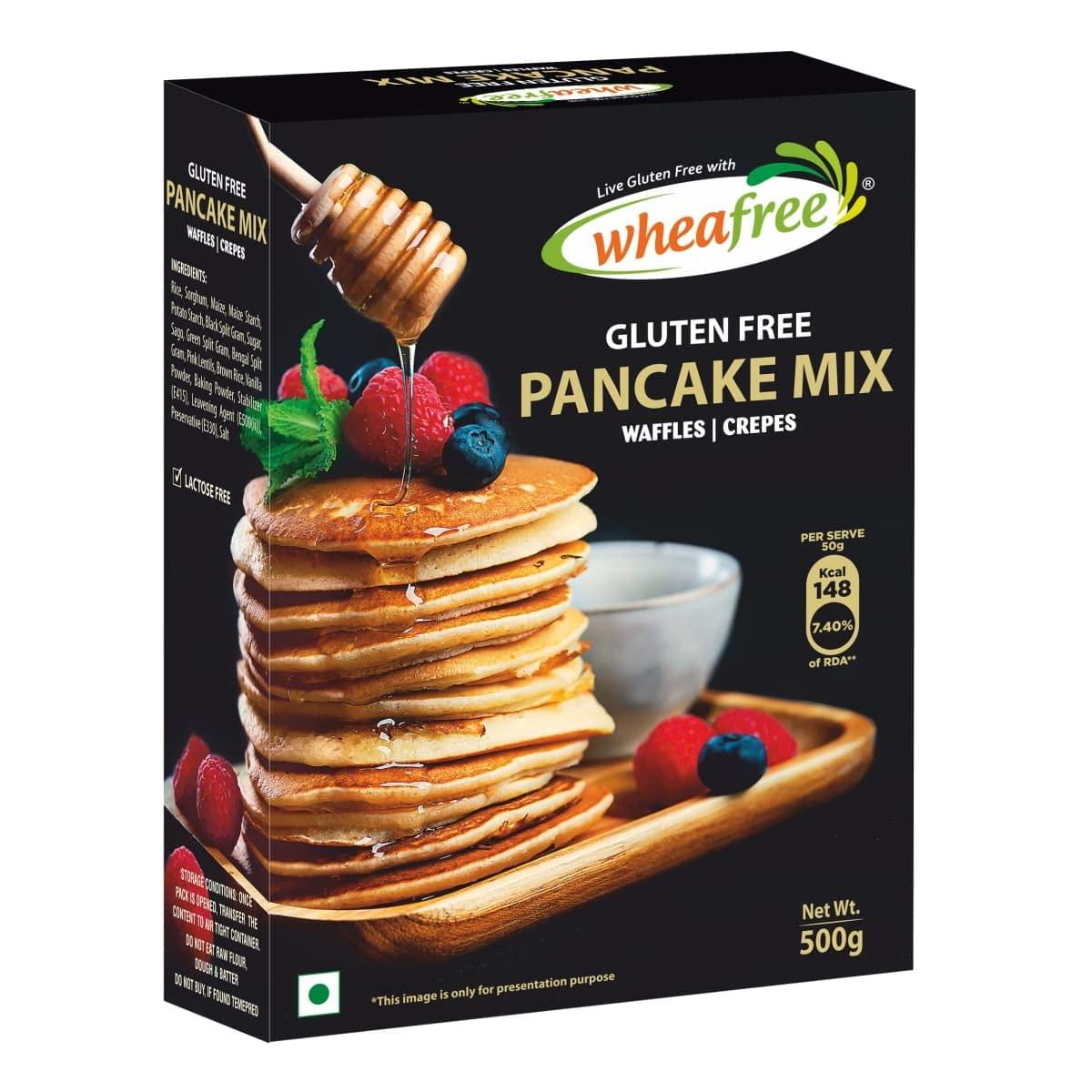 wheafree Wheafree Gluten Free Pancake Mix (Pack of 2 x 500g Each) & Wheafree Gluten Free Multigrain Flour (2 Packs x 1Kg each) | Soya Free | Lactose Free | Easy to Digest | Suitable for Celiacs