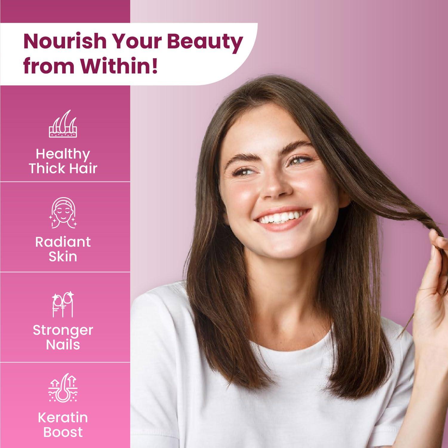 HIMALAYAN ORGANICS Himalayan Organics Biotin - Hair & Skin Gummies For Men and Women - 60 Gummies