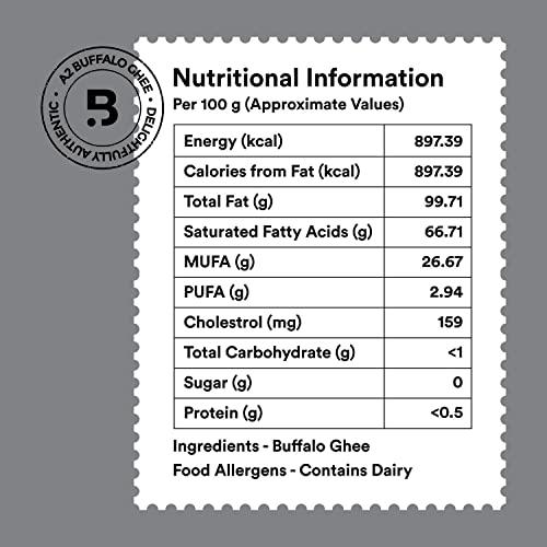 Barosi Barosi Premium Buffalo Ghee 1 Litre (Combo Pack of 2 * 500ml) | Vedic Bilona Method | Churned from Curd | Pure & Natural | Farm Made in Small Batches | Glass Jar Packing