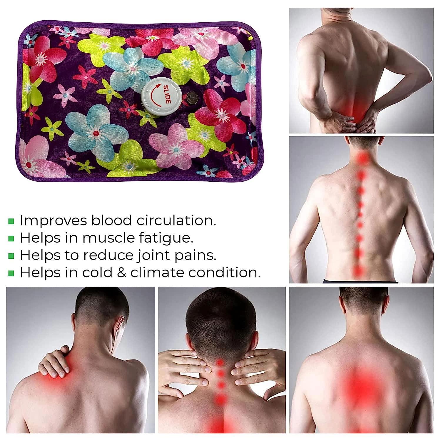 elove Elove Electric Heating Gel Pad for Pain Relief Heat Pouch Hot Water Bottle Bag auto cut Electric Hot Water Bag heating pad For Cramps Sore Muscles Rechargeable Hot Water Bag (Color & Design May Vary)