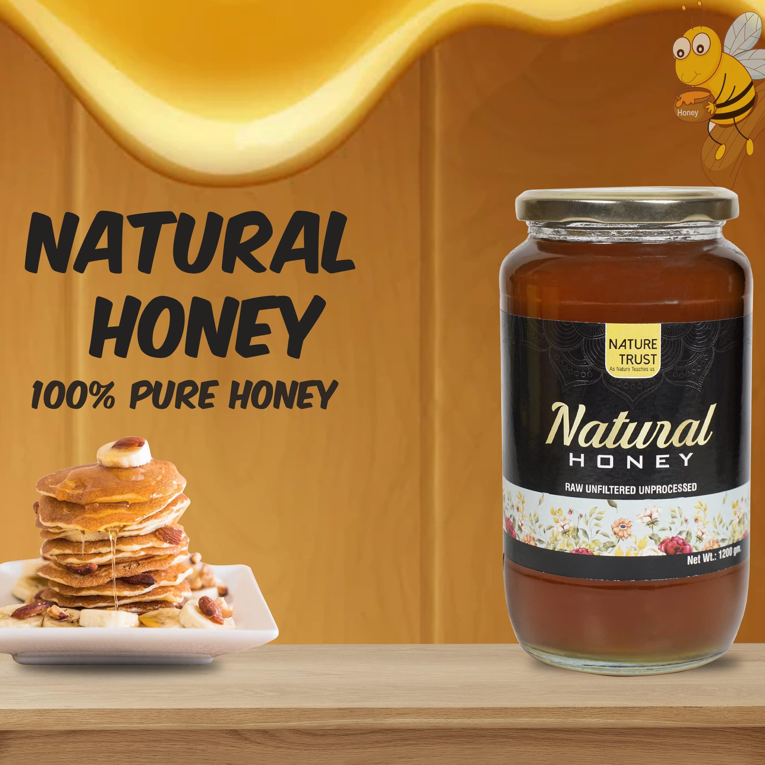 NATURE TRUST NATURE TRUST Natural-SIDR 1200g pack of 2 Pure & Premium Himalayan &100% Pure & Natural Honey Unprocessed Honey|Pure Organic Raw Honey no preservatives|no Added Sugar (1.2kg Pack of 2)