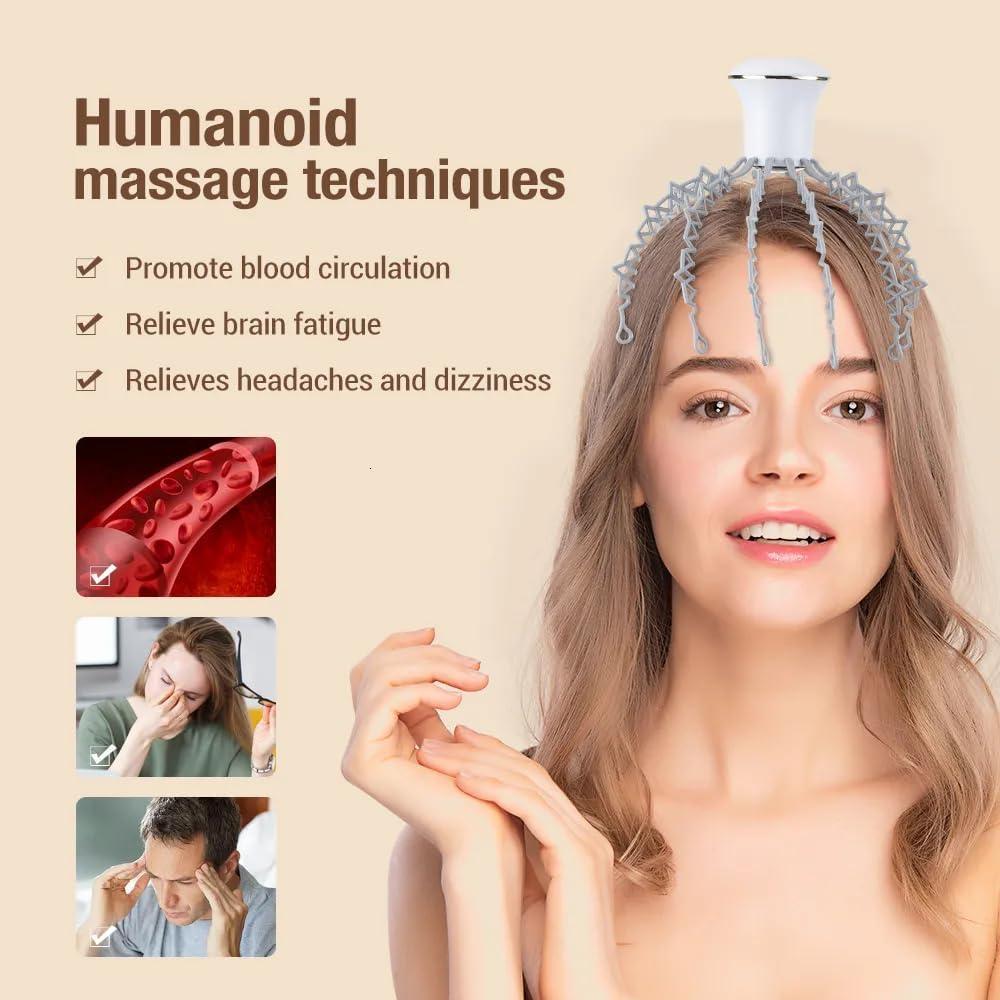 BLURISM BLURISM Electric Head Massager, Head Massage Spider, Scalp Massage Brush with 12 Claws, Rechargeable, Vibrating Head Massager to Relieve Stress