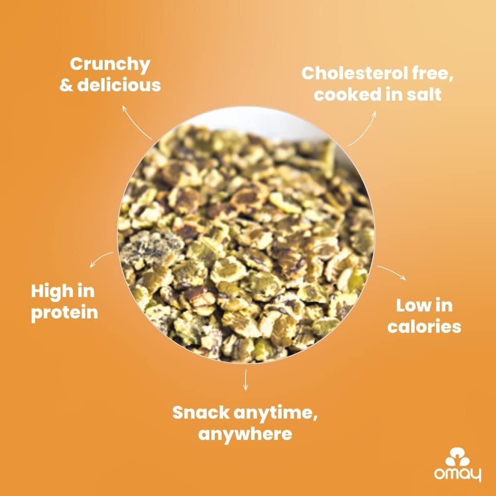 Omay Foods Omay Foods Roasted Moong Jor, 140g Jar (Pack of 4) | Healthy Snack, 100% Oil-Free | Roasted Snack - Cooked in Salt I Full of Protein