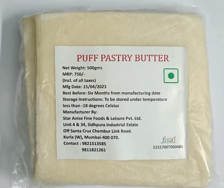 Zero Stevia Zero Stevia Frozen - Butter - Puff Pastry - Square Sheets - 1 kg