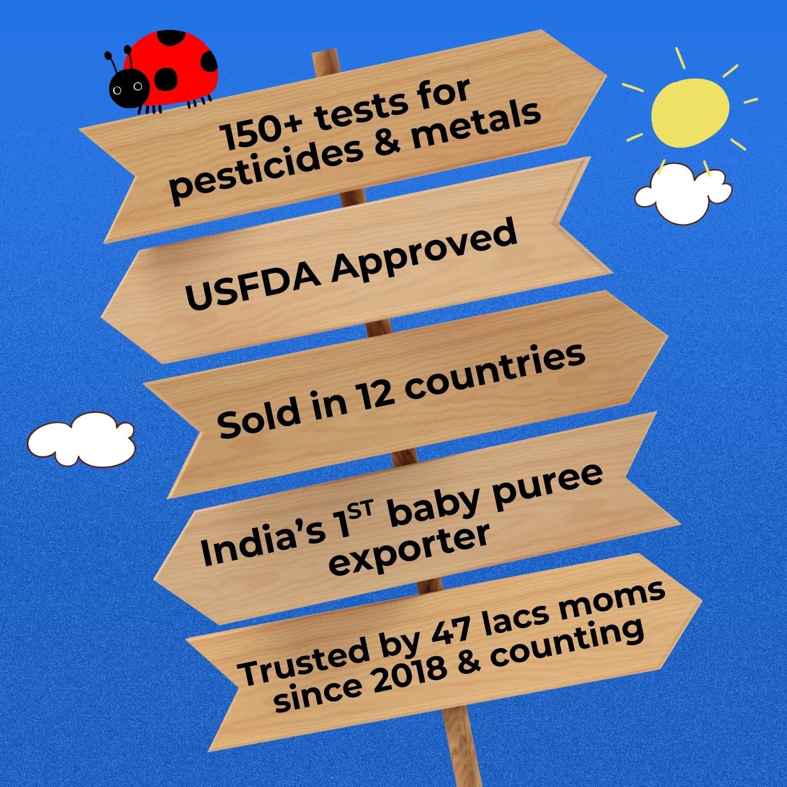 HAPPA Happa Organic Baby Food Sprouted Ragi, Mango and Banana Cereal Mix Porridge | Calcium Booster - Bone Strength | 100% Natural, Organic Khichdi | No Added Salt, Sugar or Milk | No preservatives | 200gm