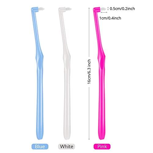 Boao 6 Pieces Tuft Toothbrush Tufted Brush End-Tuft Tapered Trim Toothbrush Soft Trim Wisdom Toothbrush Single Compact Interdental Interspace Brush for Detail Cleaning