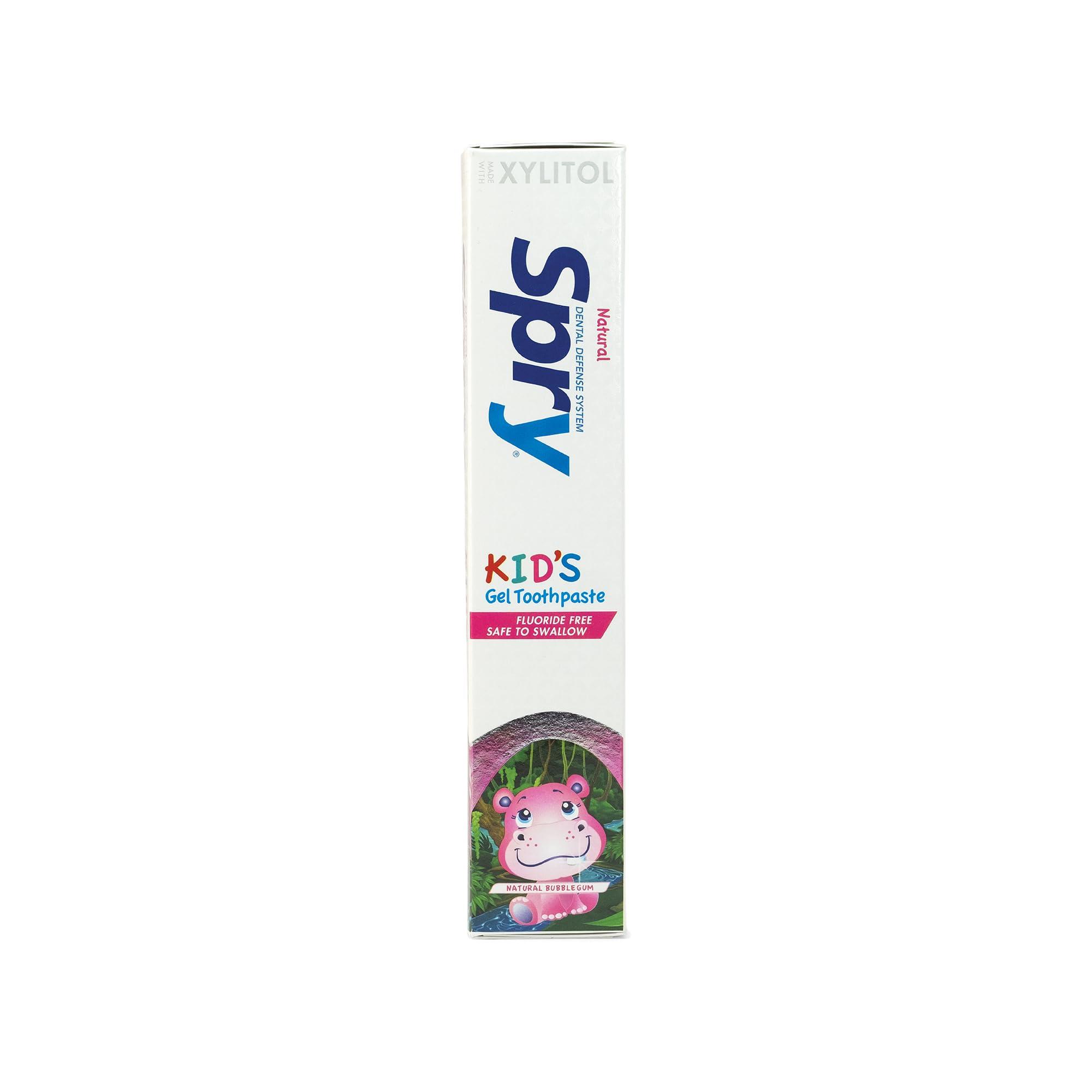 Spry Spry All Natural Kids Fluoride Free Toothpaste Anti-Plaque Tartar Control Tooth Gel with Xylitol, Age 2 Years and Up Kids Toothpaste (Bubblegum, 5 oz)