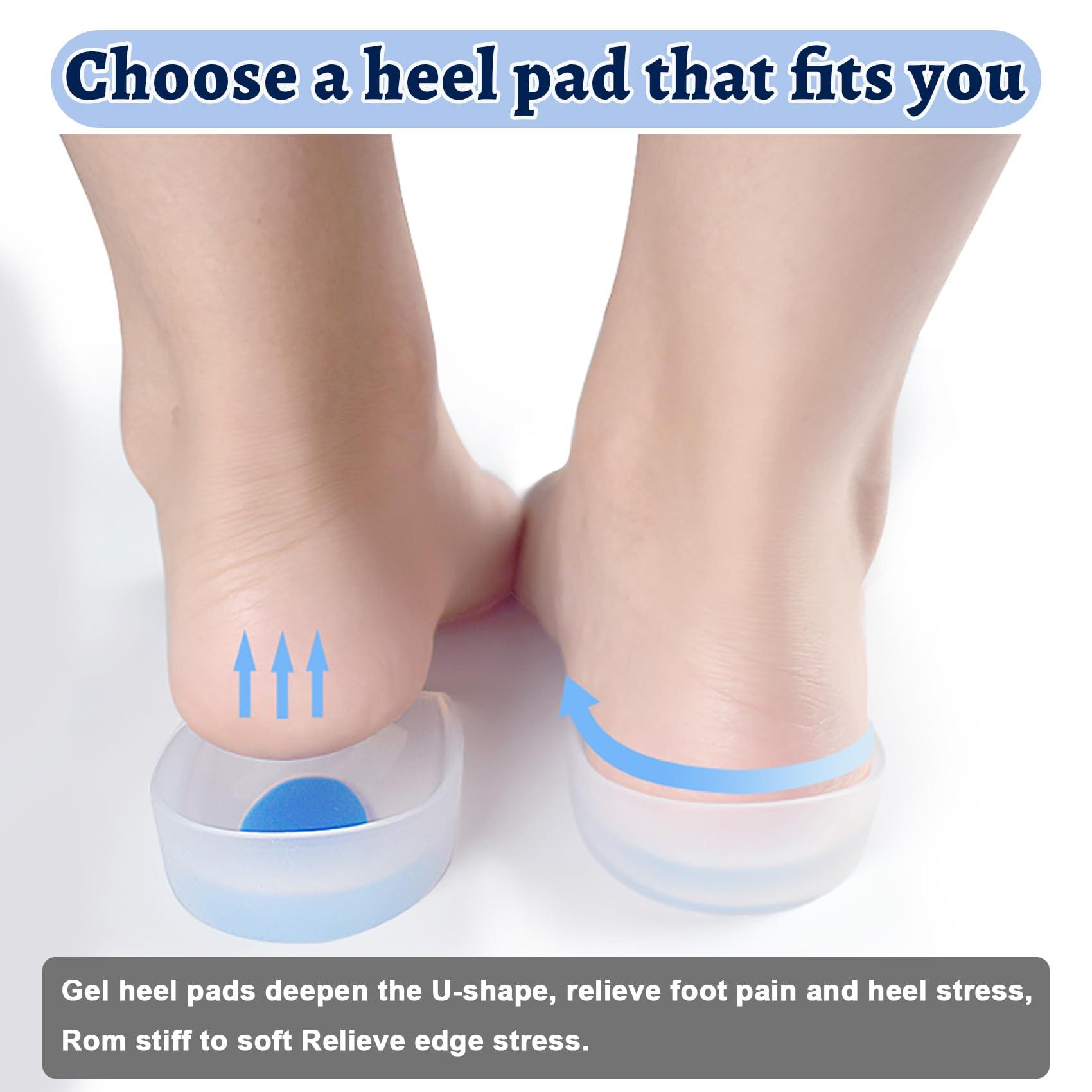 All one tech All one tech 3 Pair Gel Heel Cups Plantar Fasciitis Inserts - Silicone Gel Heel Pads For Heel Pain, Bone Spur & Achilles Pain, Gel Heel Cushions And Cups, Pad & Shock Absorbing Support