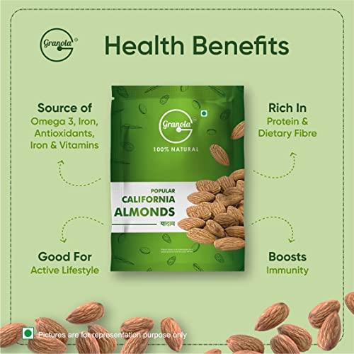 Granola Granola Popular California Almonds 1kg Dried | Premium Badam Giri | High in Fiber & Boost Immunity | Real Nuts | Gluten Free & Zero Cholesterol