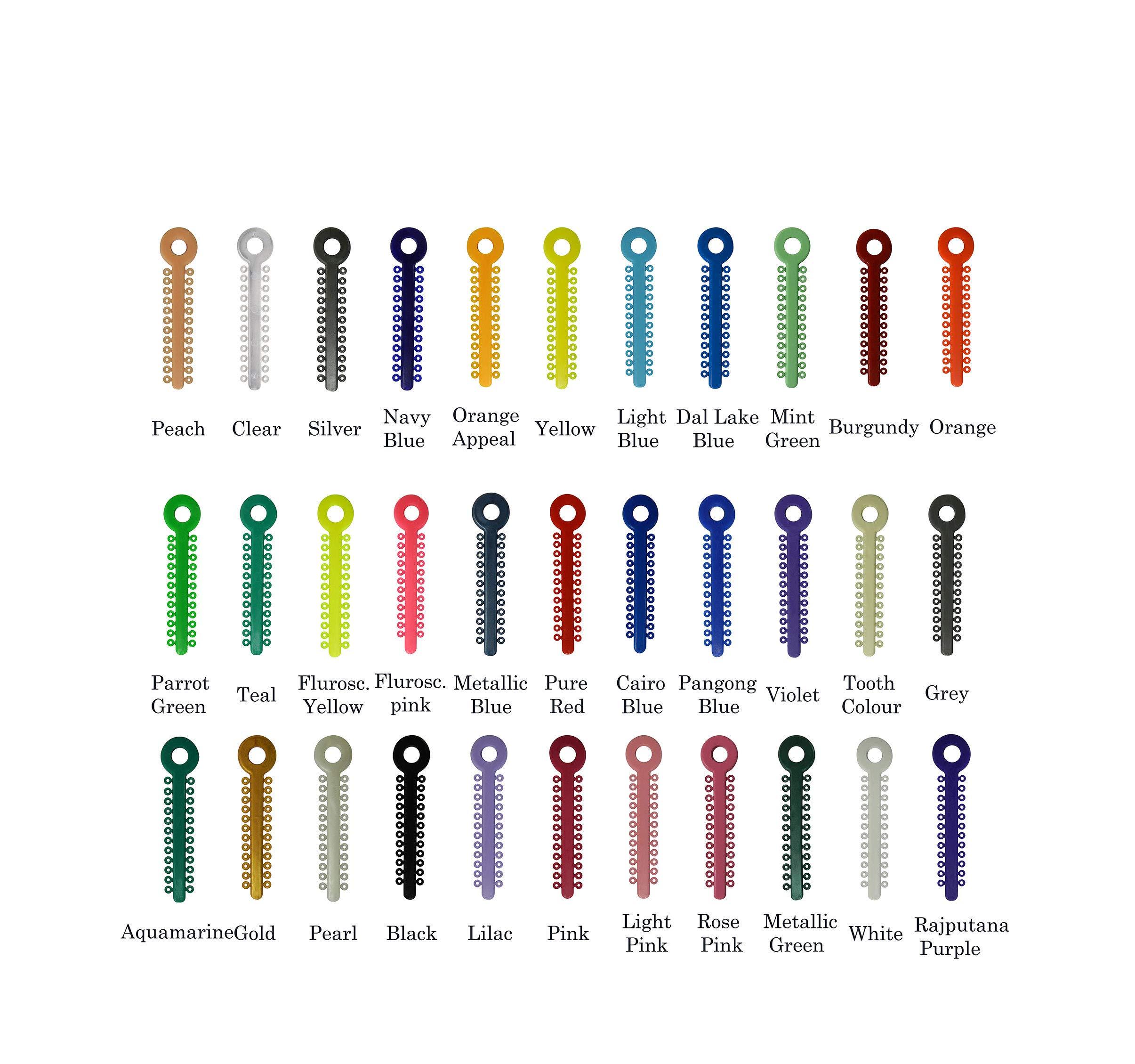 Dentosmile Dentosmile Dental Orthodontics Ligature Ties Light Force(Latex Free)1008/Pk In Multi Colours(Yellow)