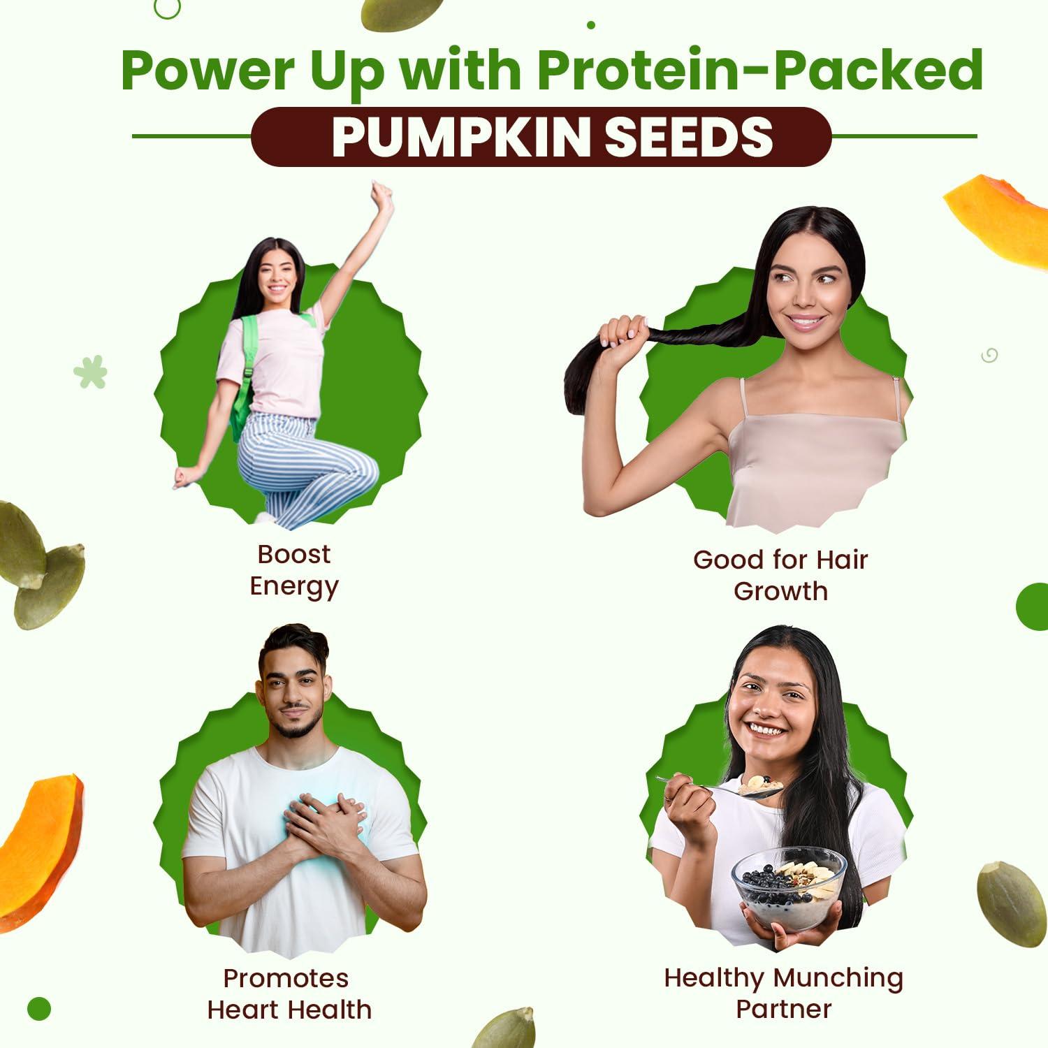 Neuherbs Neuherbs Raw & Unroasted Pumpkin Seeds | Immunity Booster & Fiber Rich Superfood | Rich Source of Omega 3 | Highly Nutritious Snack | Rich in Protein, Zinc & Magnesium 200 G (Pack of 2)