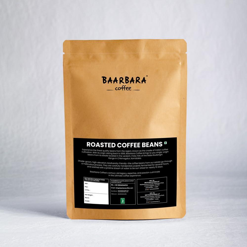 BAARBARA BERRY Baarbara Coffee |Roasted Whole Beans Vienna Roast - Dark Roast |From Chikmagalur Farms Since 1896 (250 gms)