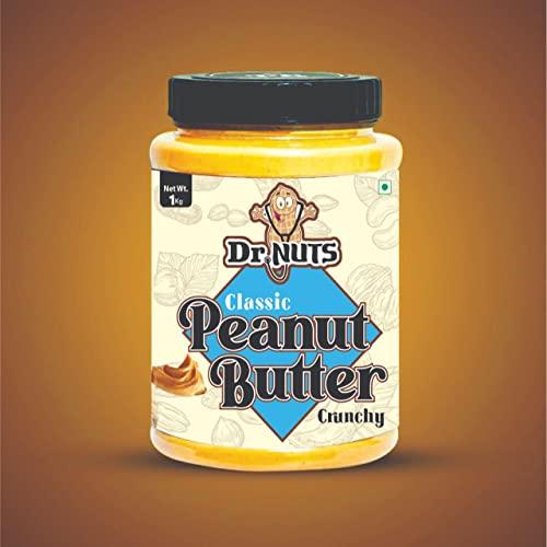 Dr NUTS Dr NUTS Peanut Butter Classic , Crunchy 1 KG (No Oil Separation^, Vegan, High Protein, No Stir)