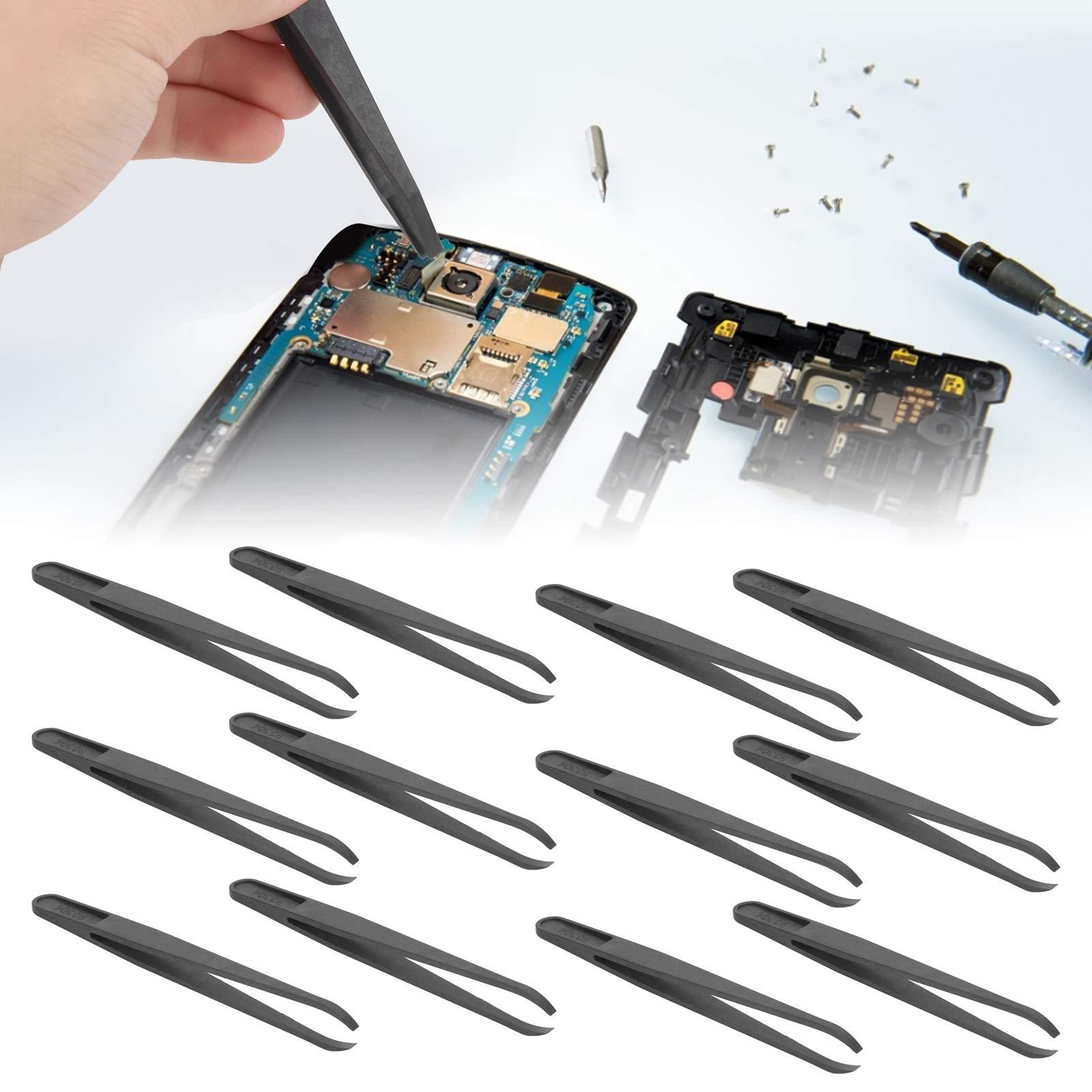 Excluzo Set of 2 20Pcs Industrial Tweezers, Durable 20Pcs Tweezers with Ergonomic Design for Professionals or Amateur for Processing and Installation Of Components