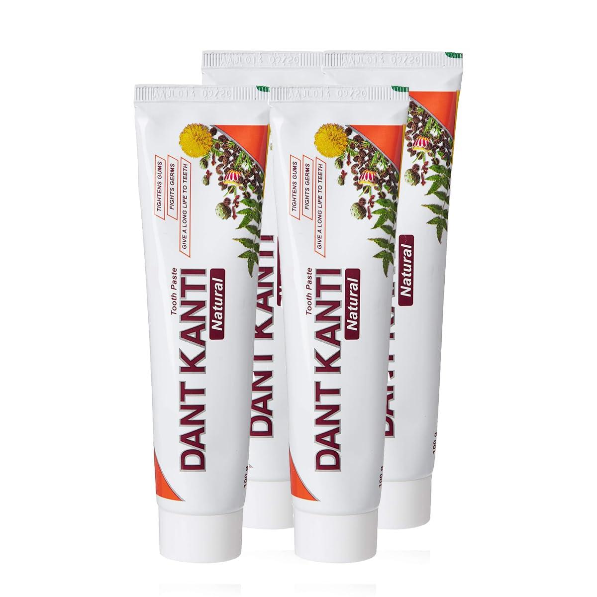 Patanjali Ayurved Ltd. Dant Kanti Natural Toothpaste 100gm Pack of 4 by JV