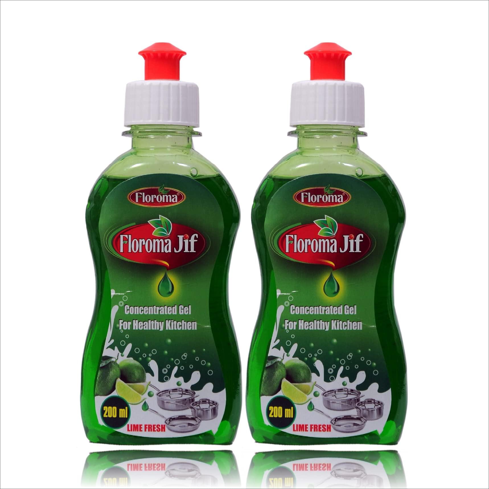 FLOROMA LIME FLOROMA JIF Dishwash Liquid (Lime Fresh, 200ml x 2)