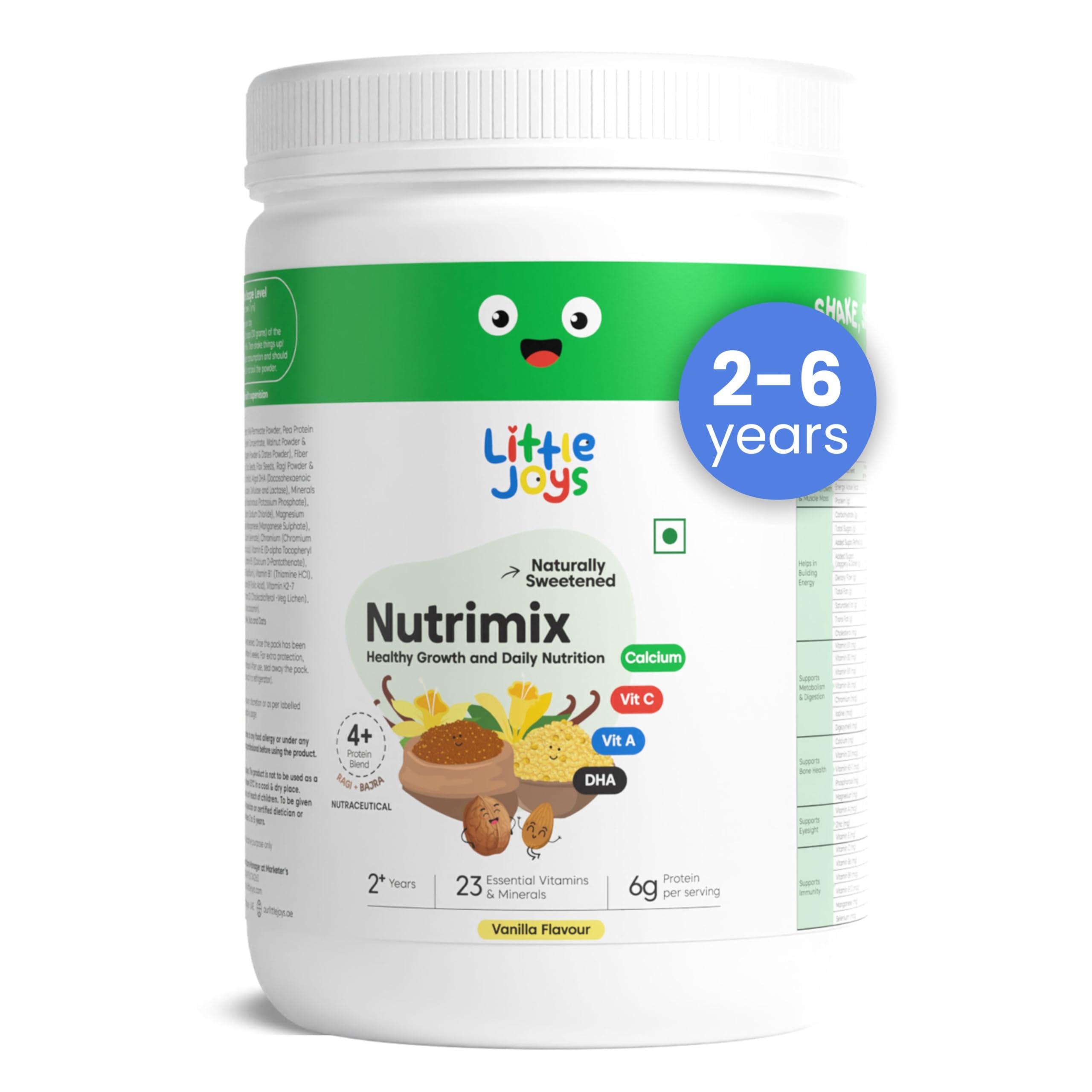 Little Joys Little Joys Nutrimix Nutrition Powder 350g | 2-6 Years | No Refined Sugar | Supports Healthy Growth & Boosts Immunity | With Ragi, Bajra, Almonds & Oats | Vanilla Flavour