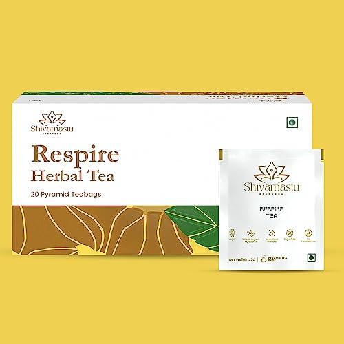 Shivamastu Shivamastu Ayurveda Respire Herbal Tea for Digestive and Respiratory Wellness- Tasty, Sugar Free, Caffeine Free and Vegan - 20 Pyramind Tea Bags (Pack of 1)