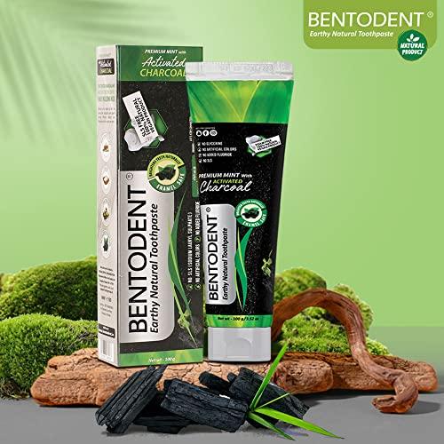 BENTODENT TOOTHPASTE Bentodent toothpaste - Teeth Whitening Products | Activated Charcoal Mint Teeth Whitening Toothpaste | Enamel Safe, Natural | Foam free, Fluoride Free - (Pack of 2 Teeth Whitening Products)