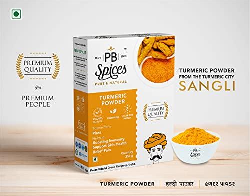 PB SPICES - PURE & NATURAL PB Spices - Saunf Whole - 250g, Jeera Whole - 250g, Red Chilli Powder - 250g, Turmeric Powder - 250g | Pure & Natural (Combo Pack)