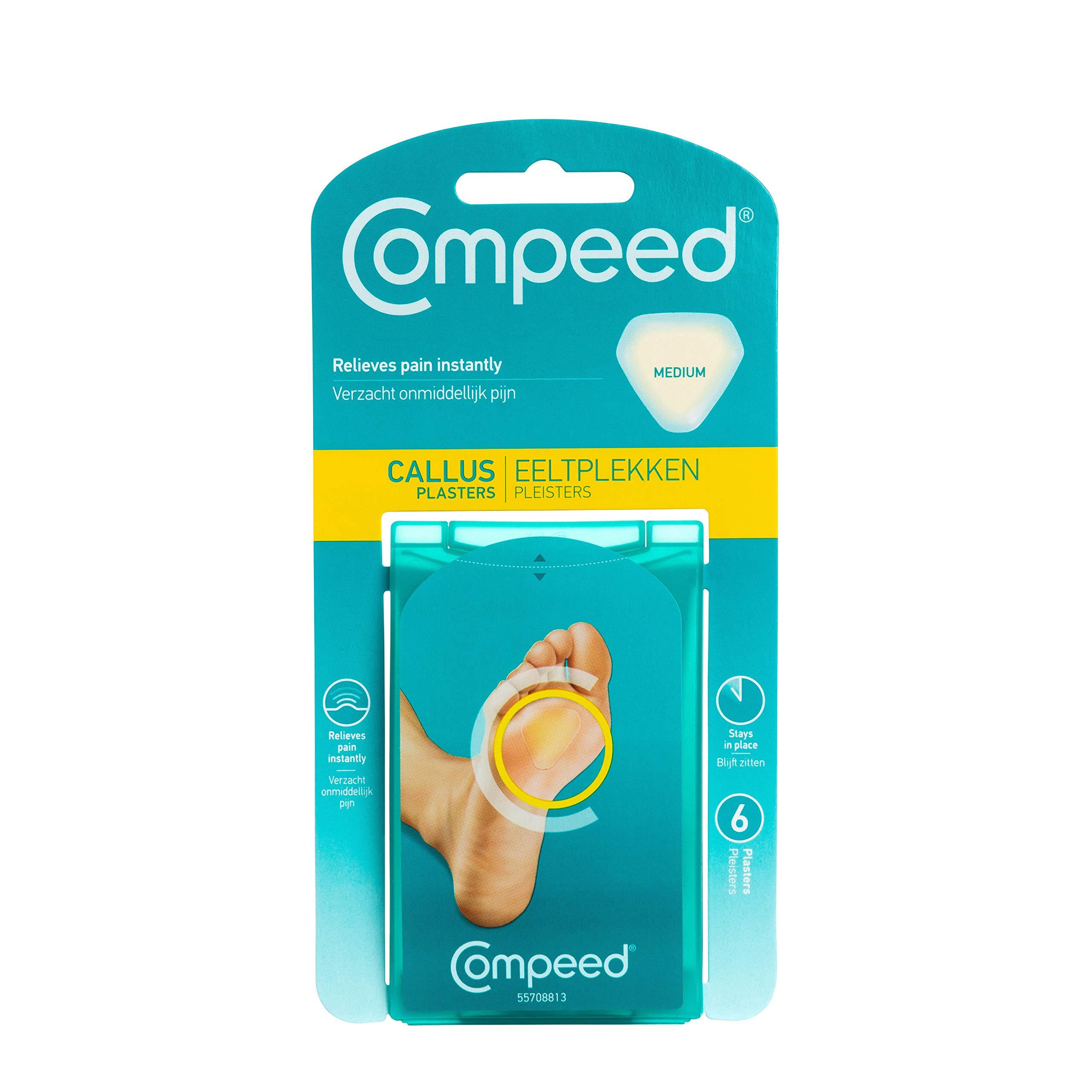 Compeed Compeed Callus Removal Bandage Strips For Under Foot Rubbing Protection, Breathable Callous Remover Pads For Feet Medium Size Patches_12 Pc Pack