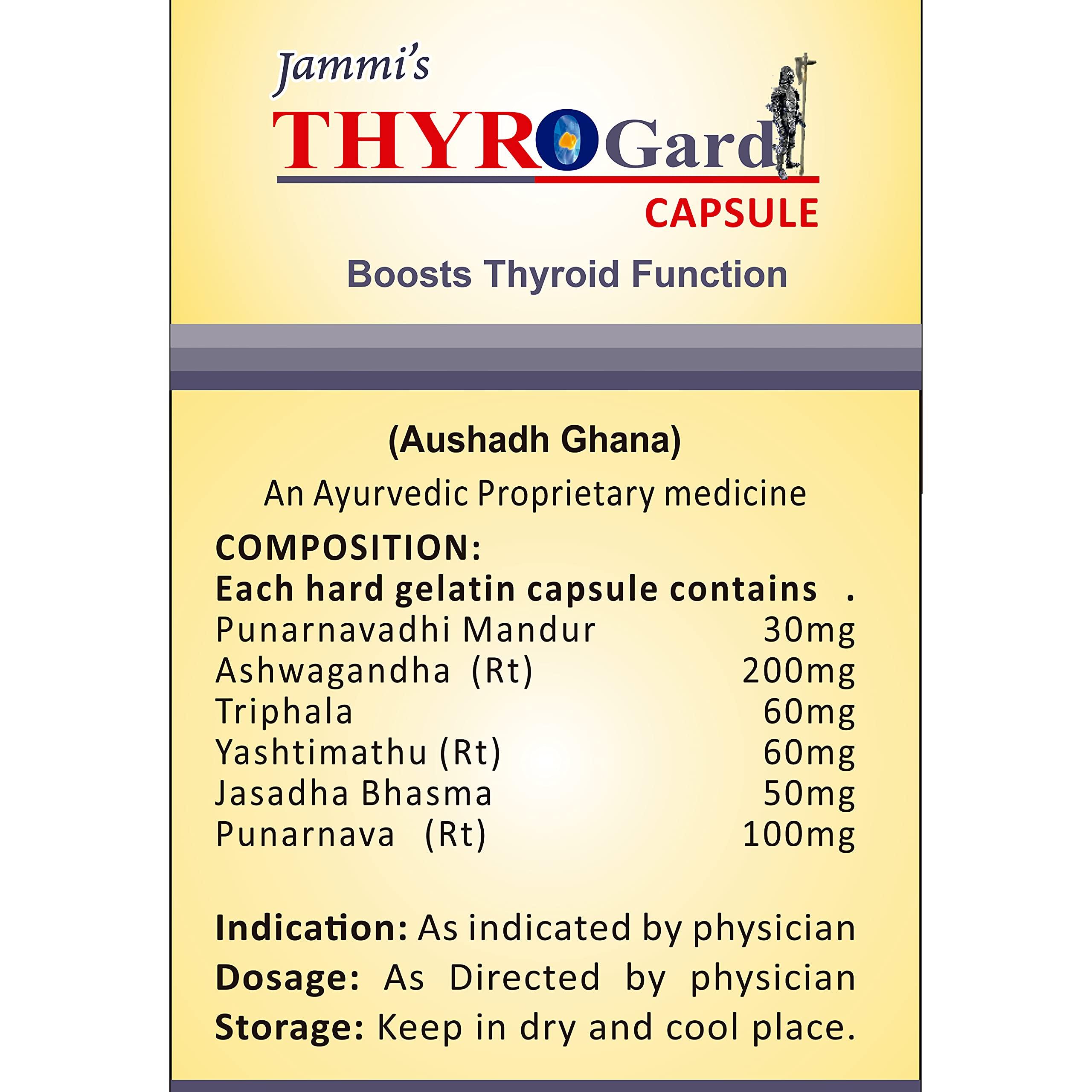 Jammi Thyrogard - For Thyroid problems and hypothyroidism - 100 Caps