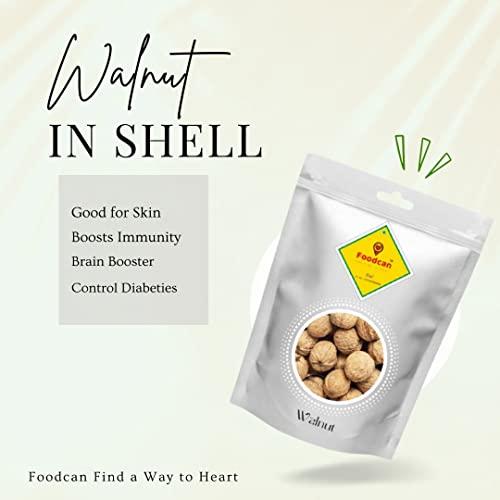 Foodcan ; FIND A WAY TO HEART Foodcan Walnut InShell Dry Fruits Kashmiri Akhrot withshell, 1Kg X 2 Pack