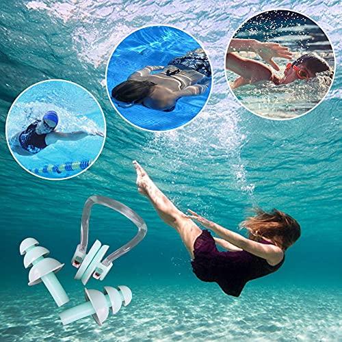 UPINS UPINS 14 Sets Silicone Nose Clips Waterproof Swimming Nose Plugs Earplugs for Adults Kids, Ear Nose Protector