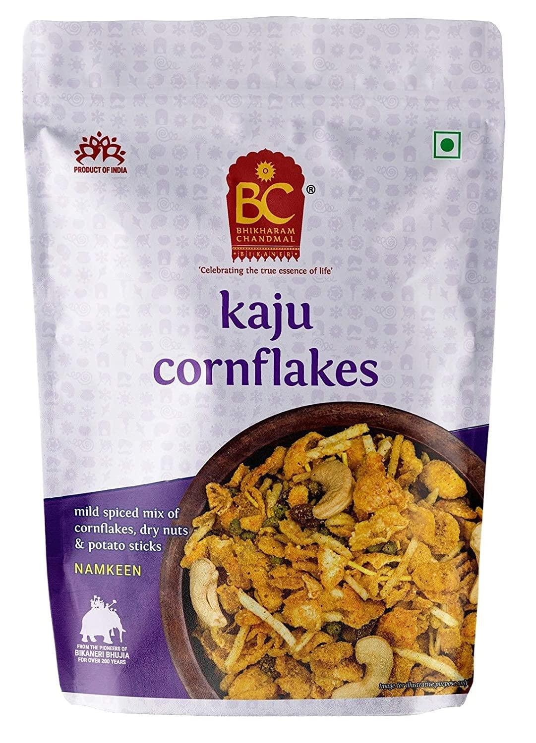 Bhikharam Chandmal Bhikharam Chandmal - Kaju Cornflakes Mixture - Kaju Mixture - Mix Namkeen - Indian Snacks - 375Gm Pack of 1