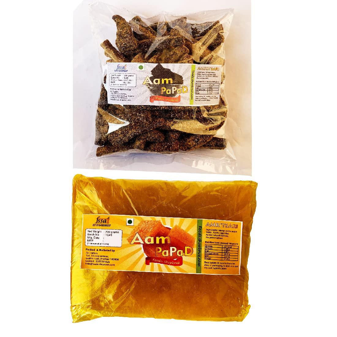 Foods.shopkruz Foods.shopkruz Combo of Khatta aam papad & Meetha Aam Papad & lachha aam papad 200 GRAMS EACH
