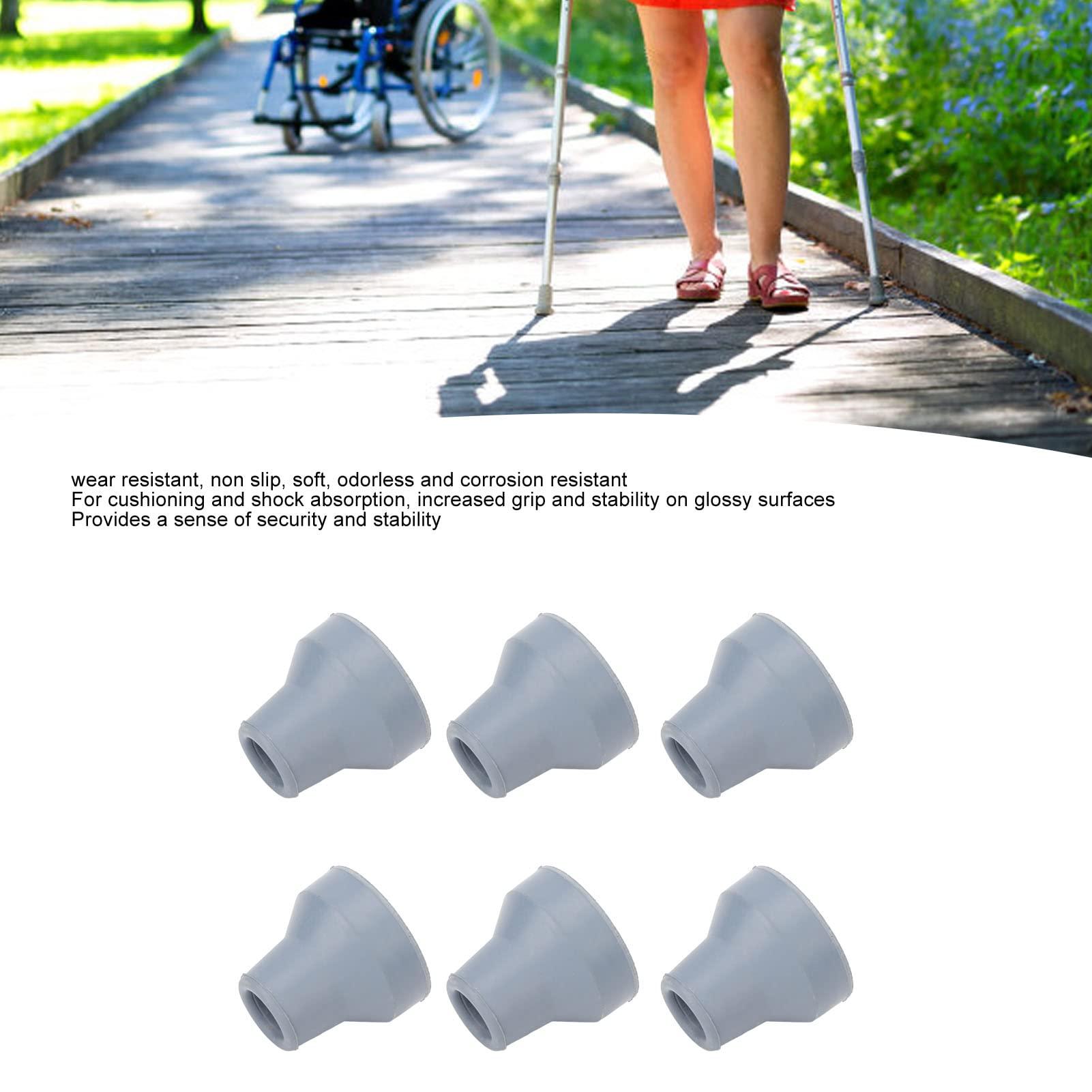 CURLEE Rubber Cane Tips, Stable Wear Resistant 19mm 6pcs Cane Tips for Three Legged Canes