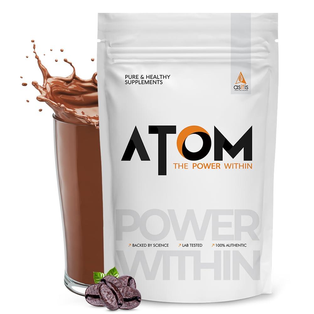 Asitis Nutrition AS-IT-IS Nutrition ATOM Plant Protein Complex I Clinically Tested Whey Protein Equivalent I 26g Protein I Ashwagandha-Infused Vegan Protein - 1kg, Caf Latte