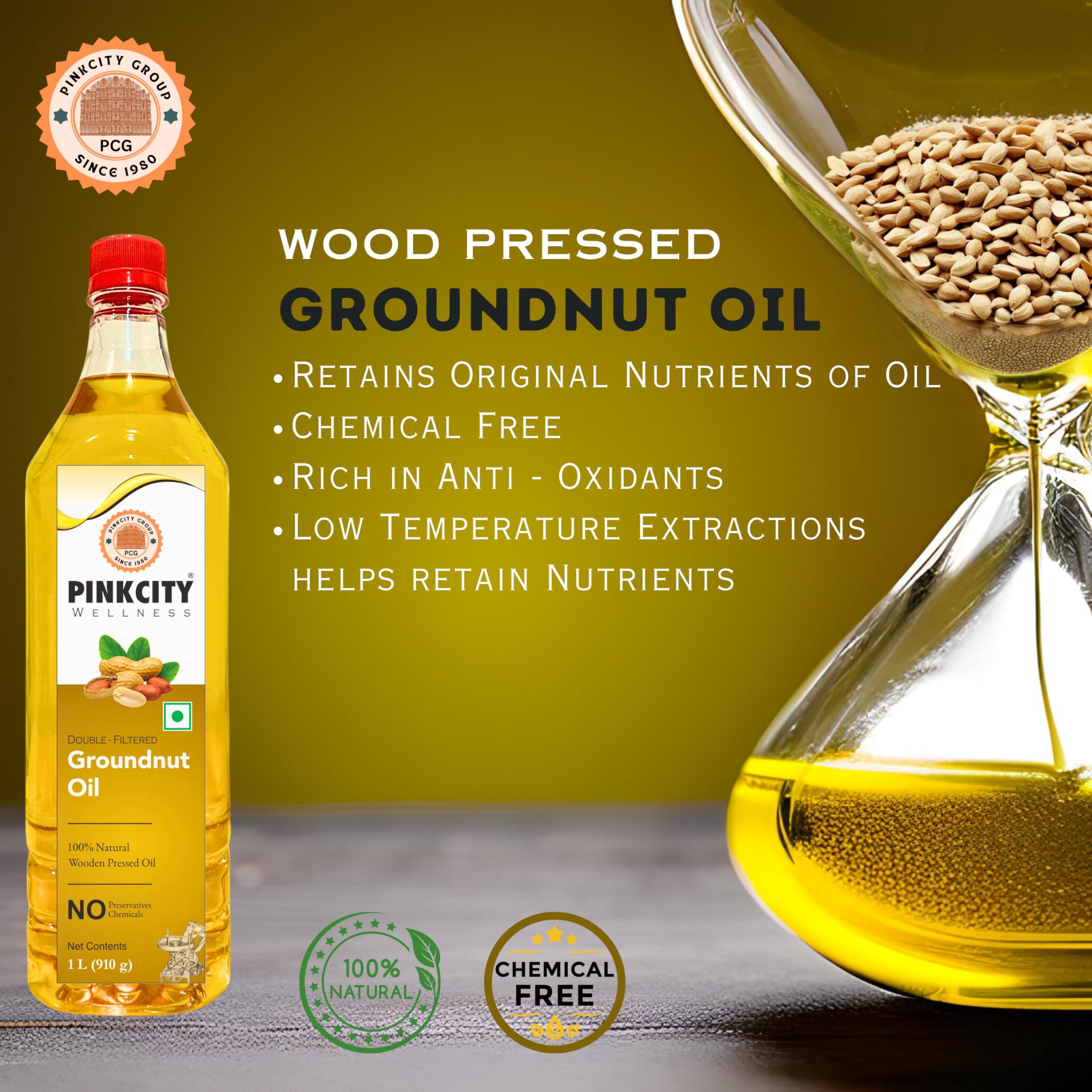 PINKCITY Pinkcity Wellness Wooden Cold Pressed Groundnut Oil