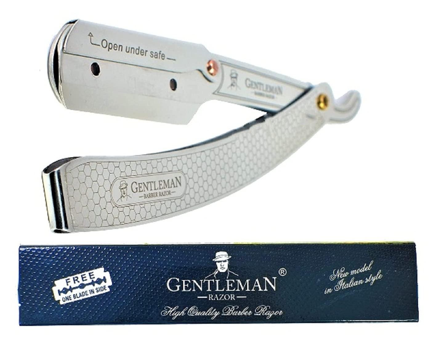Fortive Fortive Gentlem Shaving Razor Stainless Steel Straight Edge Barber Razor For Men Well Balanced Sliding Style Weight (FREE Blade Inside)