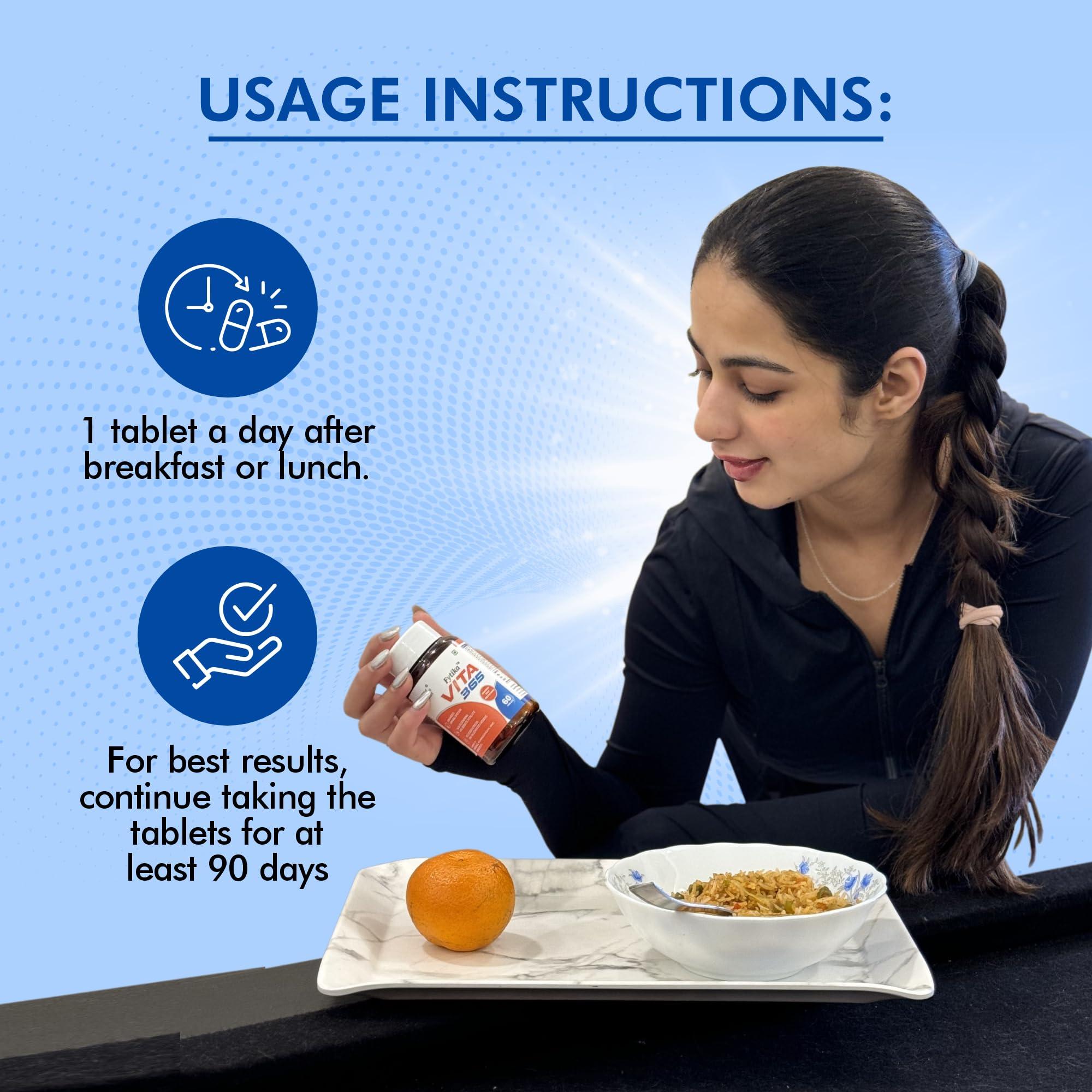 FYTIKA Fytika Healthcare Products Vita 365|Multivitamin For Men & Women|With Ashwag&ha,Ginseng,Probiotics & Prebiotics & Biotin| Enhances Energy,Stamina,Immunity & Digestion|120 Tablets, 180 grams