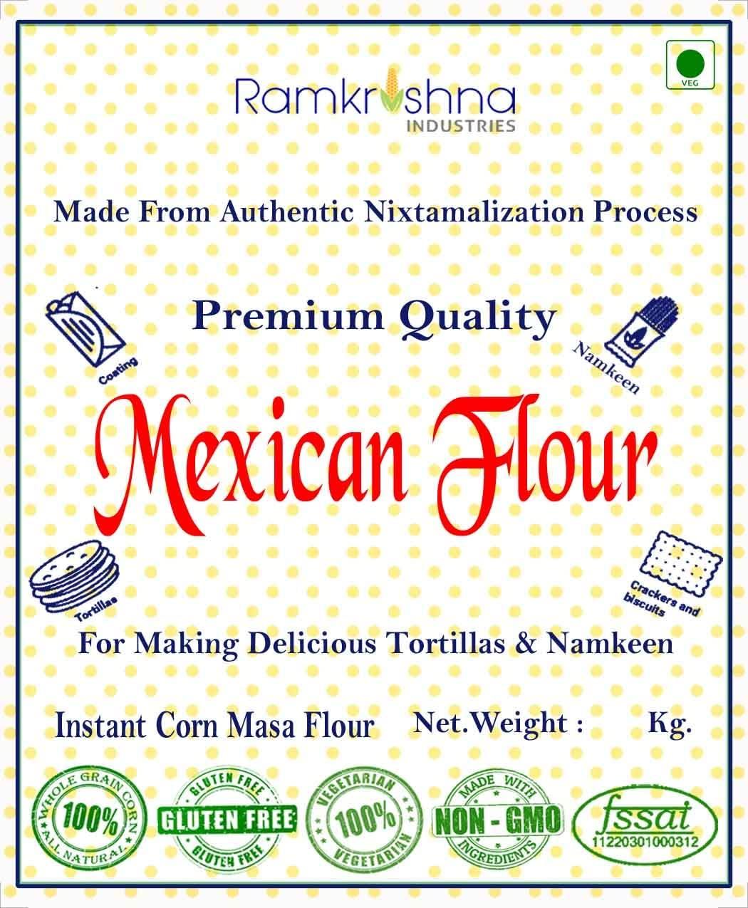Mexican Flour Mexican Flour - 2kg Only authentic masa harina, Fine Instant Yellow Corn Masa Flour | Tortilla Grade/Fine Grade (Makka Atta)